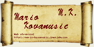 Mario Kovanušić vizit kartica